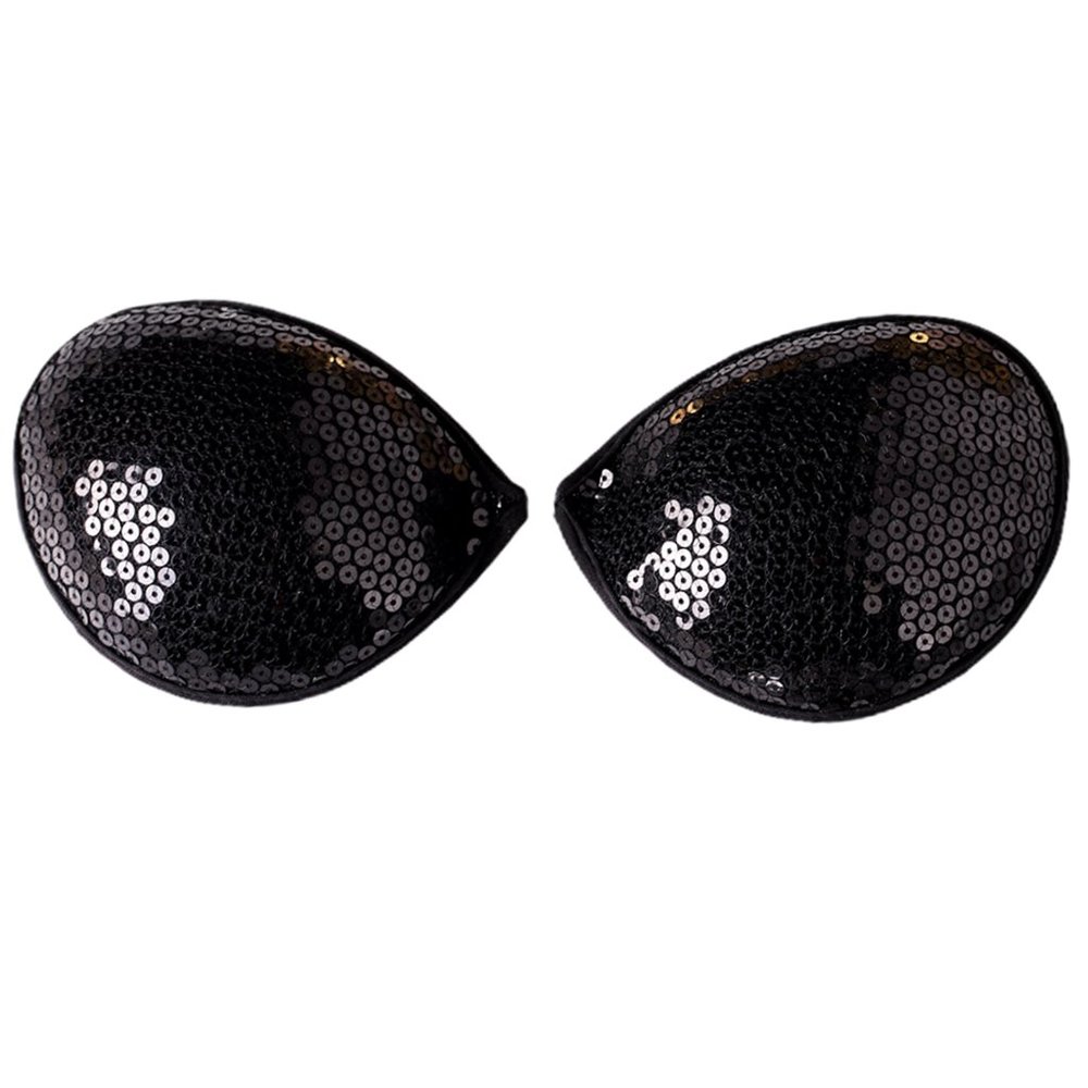 Sequin Adhesive Bra Strapless Backless Black